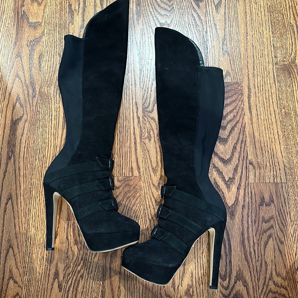 Charlotte Olympia Alda Over-The-Knee Suede Platform Boot